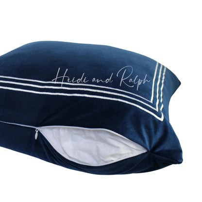 Hazley Square Triple Blue Box Bantal Sofa (Cushion Cover)