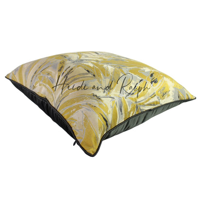 Haven Leaf Bantal Sofa Gold Grey (Cushion Cover)